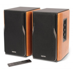Edifier R1380DB Brown, 2.0/ RMS 42W (2x21W), Audio In: Qualcomm Bluetooth V5.1, RCA x2, optical, coaxial, AUX, Class-D amplifier, remote control, wooden, (4-+1/2')